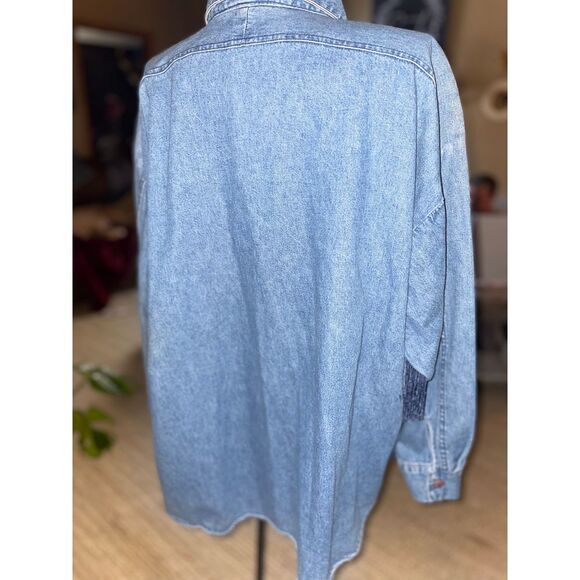 Vintage Blue Creek Jeans Womens Blue Denim Cotton Western Long Sleeve Size | XL - Picture 6 of 6